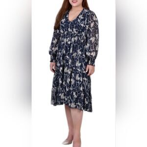 NY Collection Navy Prairie Dress